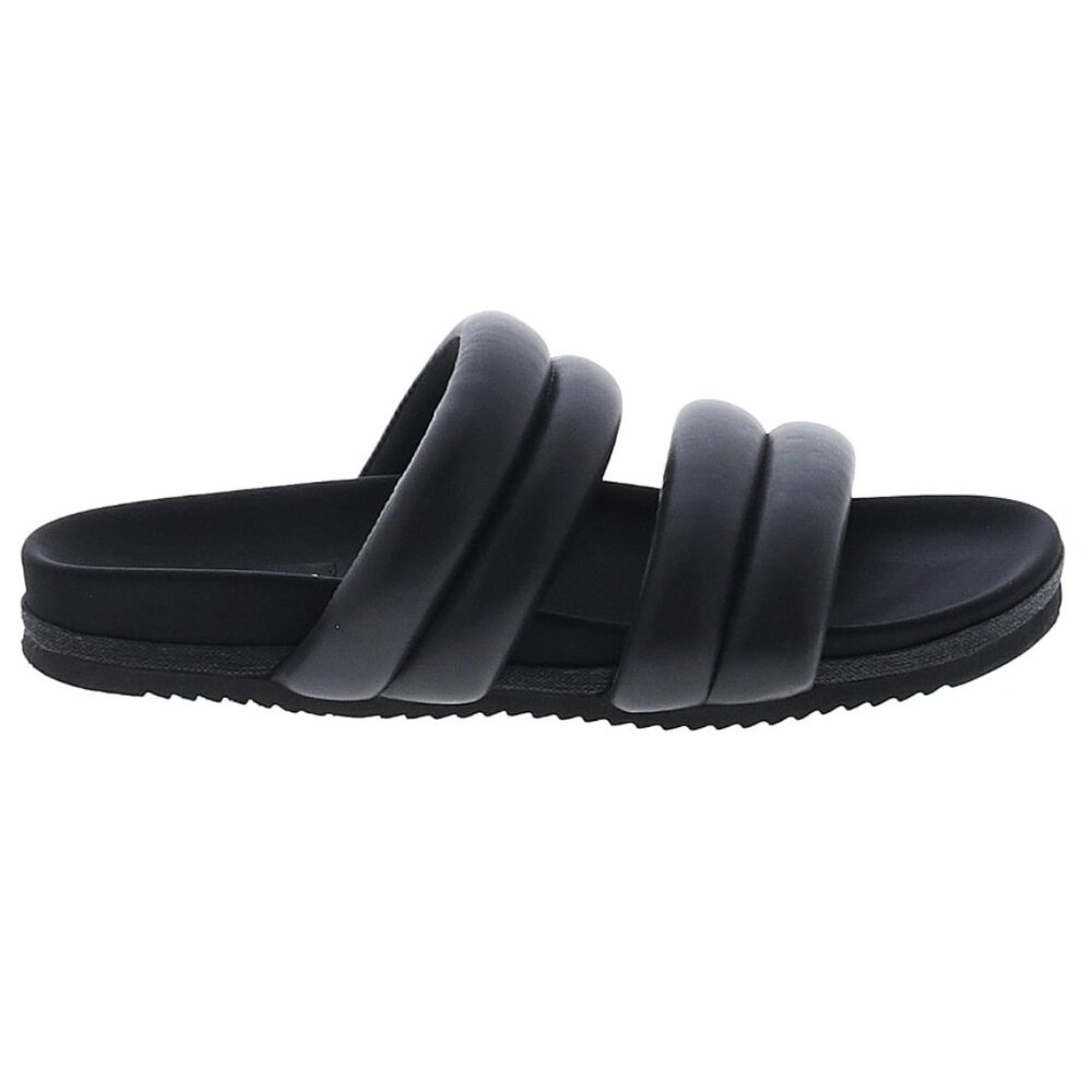 ROAM Double Puff Sandals, Black, Vegan Leather, Size 10